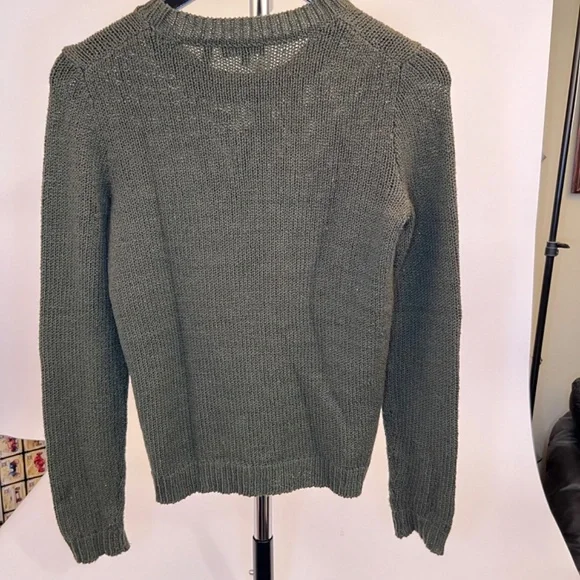 Theory Womens Black Cable Knit Wool Crew Neck Pullover Sweater Top Size P - Picture 2 of 10